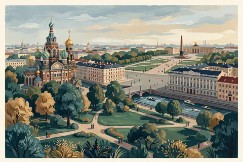 Михайловский сад и Марсово поле