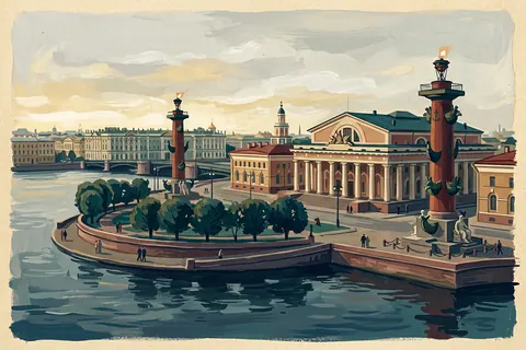 Стрелка Васильевского острова и Ростральные колонны
